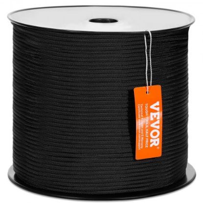 Picture of VEVOR 7/16 Inch Double Braid Polyester Rope 200 Feet Nylon Pulling Rope 880LB High Force Polyester Load Sailing Rope for Arborist Gardening Marine (7/16 Inch-200Feet)