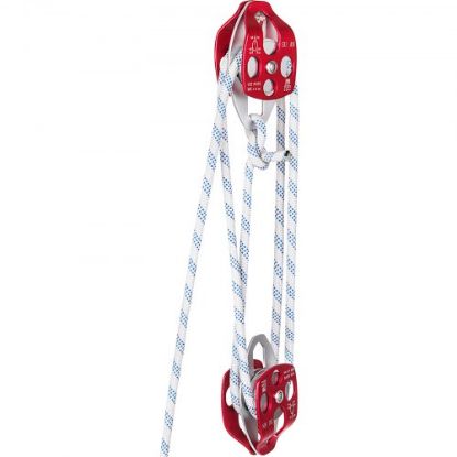 Picture of VEVOR Twin Sheave Block and Tackle 0.43-0.5Inch 100-200Ft Twin Sheave Block with Braid Rope 30-35KN 6600-7705LBS Double Pulley Rigging (7/16" x 250')