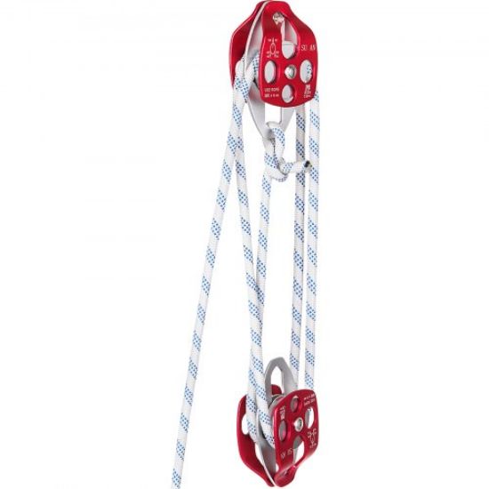 Picture of VEVOR Twin Sheave Block and Tackle 0.43-0.5Inch 100-200Ft Twin Sheave Block with Braid Rope 30-35KN 6600-7705LBS Double Pulley Rigging (7/16" x 250')