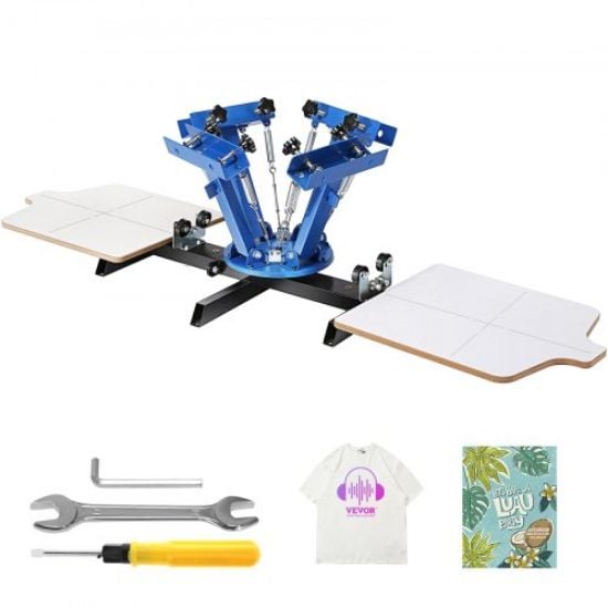 Picture of VEVOR Screen Printing Machine, 4 Color 1 Station Screen Printing Press, 21.7 x 17.7 inch Silk Screen Printing DIY T-Shirts Removable Pallet