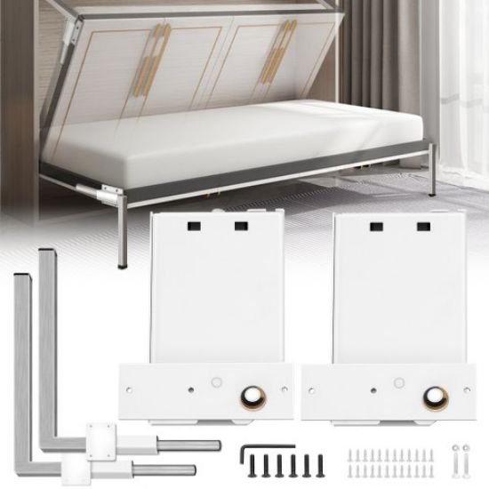 Picture of VEVOR Murphy Mounting Wall Springs Mechanism Heavy Duty Support Hardware DIY Kit for King Queen Bed (Vertical), White