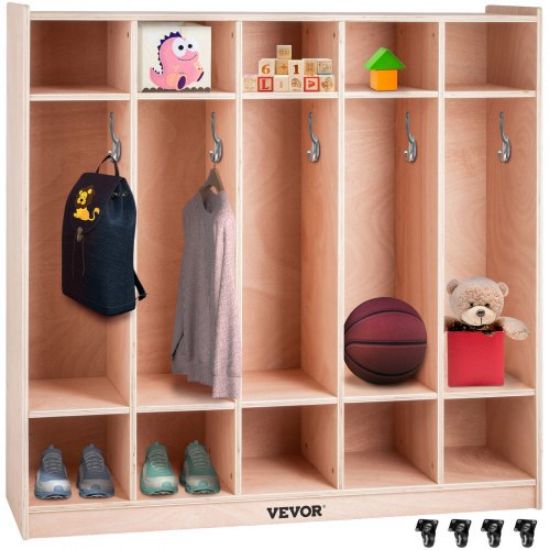 Picture of VEVOR Cubby Wooden Storage Unit 20 Cubby Storage Unit Classroom 30 Inch High Plywood Wooden Cubbies for Classroom