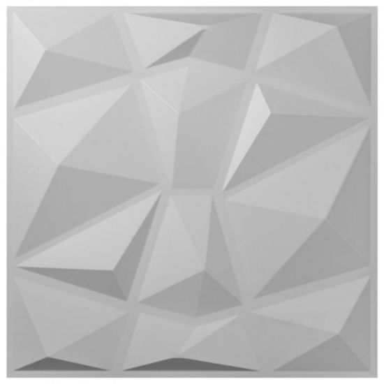 Picture of VEVOR 13 Pack 19.7x19.7Inches Diamond White 3D PVC Wave Panels for Interior Wall Decor Textured 3D Wall Tiles 32 Sq Ft