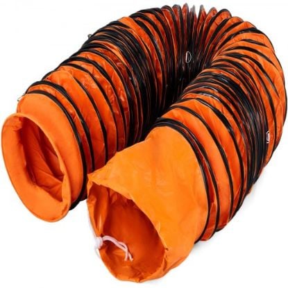 Picture of VEVOR 25ft Ducting Hose, PVC Flexible Duct Hosing with S Hook & Steel Support for 8inch Utility Blower