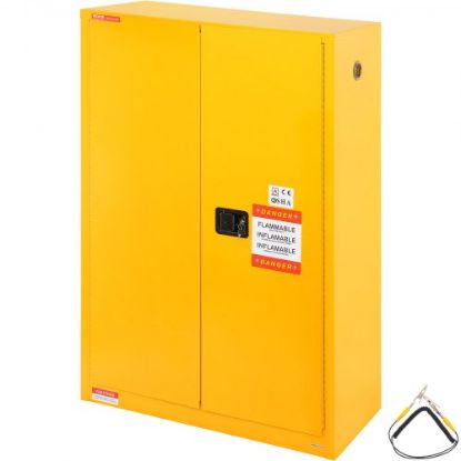 Picture of VEVOR 16.9" x 16.9" x 22" Flammable Cabinet Galvanized Steel, Safety Cabinet, Adjustable Shelf Flammable Storage Cabinet, for Commercial Industrial and Home Use