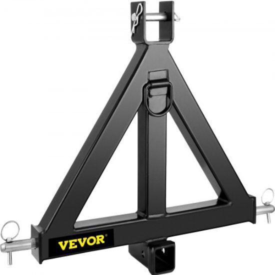 Picture of VEVOR 3 Point Trailer Hitch Heavy Duty 2In Receiver Hitch Category 1 33In Hitch Attachments Tow Hitch Drawbar Adapter Black (Heavy Duty Trailer Hitch)