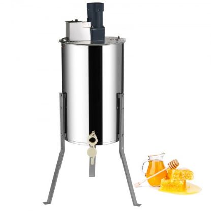 Picture of VEVOR Electric Honey Extractor Separator 3 Frame Bee Extractor Stainless Steel Honeycomb Spinner Crank. Beekeeping Extraction Apiary Centrifuge Equipment