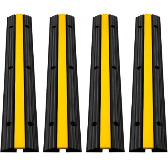 Picture of VEVOR 5 Channel Cable Protectors Extreme Rubber Cable Ramps Heavy Duty Protective Cable Wire Cord Ramp Driveway Rubber Traffic Speed Bumps Cable Protector (5-Channel, 1Pack-18000Lb)