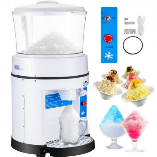 Picture of VEVOR 110V Commercial Ice Shaver Crusher 1100LBS/H with 17.6 LBS Hopper, 350W Tabletop Electric Snow Cone Maker 320 RPM Rotate Speed Perfect For Parties Events Snack Bar