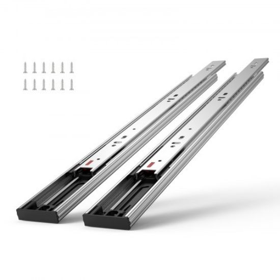 Picture of VEVOR Heavy Duty Drawer Slides 26" Length, Locking Drawer Slides 500lbs Load Capacity Long Full Extension Drawer Slide 1 Pair Side Mount Ball Bearing Drawer Glides Push to Open Drawer Runners Rail