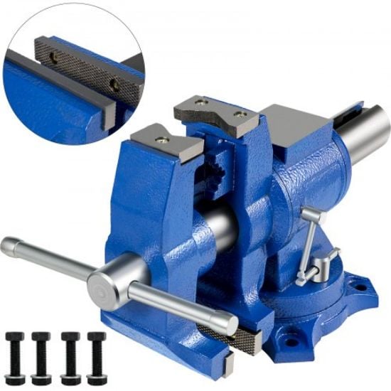 Picture of VEVOR 6" Heavy Duty Bench Vise , Double Swivel Rotating Vise Head/Body Rotates 360° ,Pipe Vise Bench Vices 30Kn Clamping Force,for Clamping Fixing Equipment Home or Industrial Use