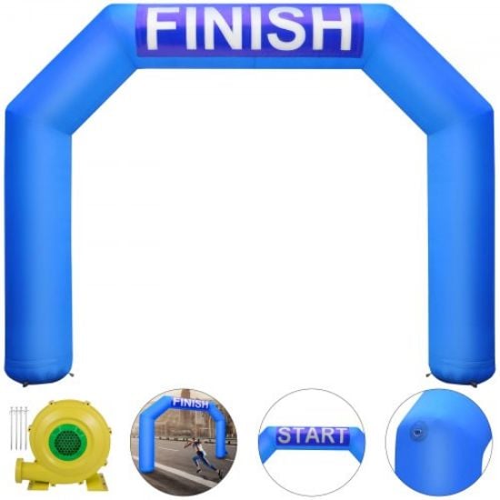 Picture of VEVOR Inflatable Arch, 15ft Hexagon Inflatable Arch, with Blower Inflatable Archway for Race Outdoor Advertising Commerce, Blue