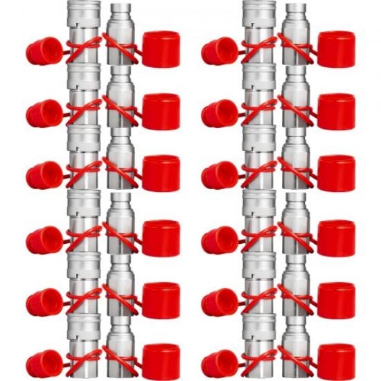 Picture of VEVOR Hydraulic Quick Connect 1/2 Body with 1/2" NPT Thread Hydraulic Coupler 4 Pairs Hydraulic Coupling Quick Connect 45.5 L/min Hydraulic Quick Coupler (ISO 16028)