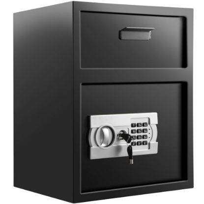 Picture of VEVOR Digital Depository Safe 1.7 Cubic Feet Made of Carbon Steel Electronic Code Lock Depository Safe with Deposit Slot with Two Emergency Keys Depository Box for Home Hotel Restaurant and Office