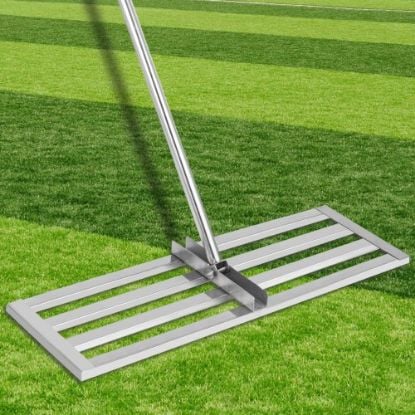 Picture of VEVOR Lawn Leveler Tool 17 x 10 in, Lawn Leveling Rake with 77 in Long Handle, Soil Leveling Tool Stainless Steel, Leveling Soil Dirt or Sand Ground Surface for Yard Garden Ground and Golf Lawn