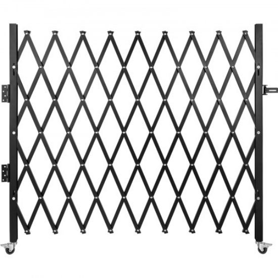 Picture of VEVOR Single Folding Security Gate, 50" H x 75" W Folding Door Gate, Steel Accordion Security Gate, Flexible Expanding Security Gate, 360° Rolling Barricade Gate, Scissor Gate or Door with Padlock