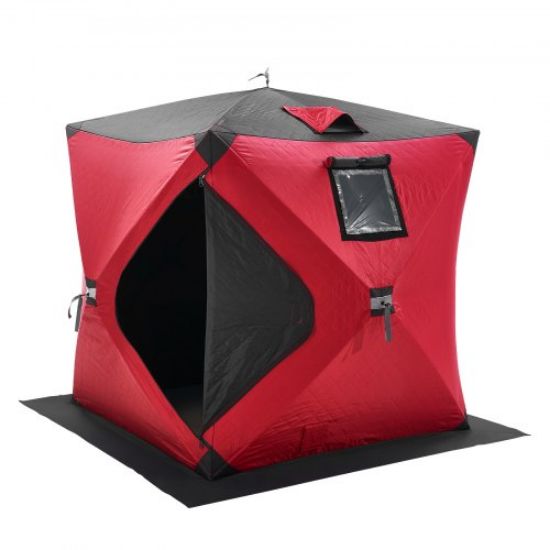 Picture of VEVOR 2-3 Person Ice Fishing Shelter, Pop-Up Portable Insulated Ice Fishing Tent, Waterproof Oxford Fabric