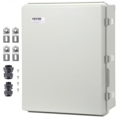 Picture of VEVOR Electrical Enclosure Box, 16'' ×12'' ×6'', Carbon Steel Hinged Junction Box, IP66 Waterproof & Dustproof, Outdoor Electrical Box, with Mounting Plate