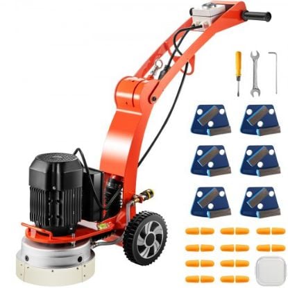 Picture of VEVOR Electric Concrete Floor Grinder 10" Walk-Behind Grinder 1.5HP Concrete Floor Polisher, 34"-46" Adjustable Grinding Machine, 1720RPM 1Phase Surfacing Grinder for Granite/Marble/Concrete/Stones