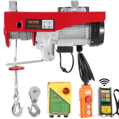 Picture of VEVOR 1760LBS Electric Hoist With Wireless Remote Control & Single/Double Slings Electric Winch, Steel Electric Lift, 110V Electric Hoist For Lifting In Factories, Warehouses, Construction Site