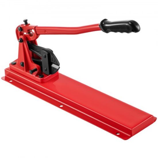 Picture of VEVOR 24" Bench Type Hand Swager, Cutting Capacity 3/8" Bolt Cutter Bench Type, Hardness 35-45HRC Crimping Tool Bench Wire Rope Cable, Red Swaging Machine for Swaging and Cutting, Arm Bench Swager