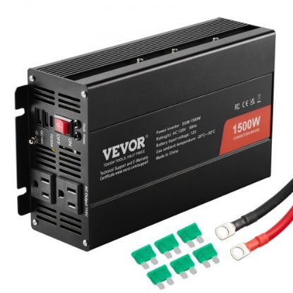 Picture of VEVOR Power Inverter, 3000W Modified Sine Wave Inverter, DC 24V to AC 120V Car Converter, with LCD Display, Remote Controller, LED Indicator, AC Outlets Inverter for Truck RV Car Boat Travel Camping