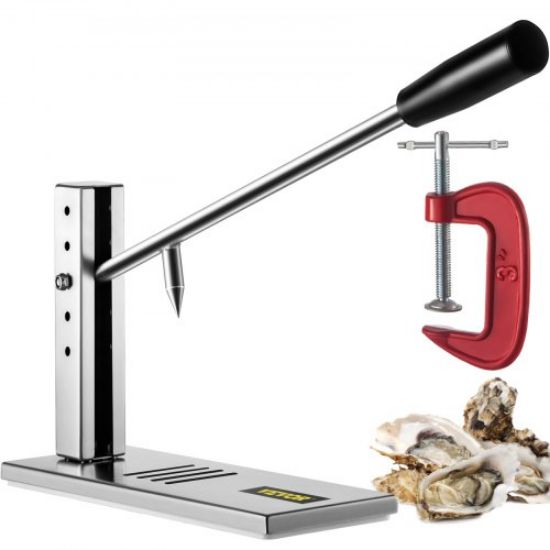 Picture of VEVOR Stainless Steel Oyster Shucker Tool Set, Clam Opener Machine with G-Clip for Easy Operation, Solid Option for Hotel Buffets or Gift