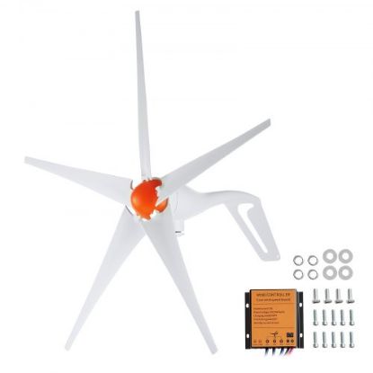 Picture of VEVOR Wind Turbine Generator, 12V/AC Wind Turbine Kit, 500W Wind Power Generator with MPPT Controller 5 Blades Auto Adjust Windward Direction Suitable for Terrace, Marine, Motor Home, Chalet, Boat