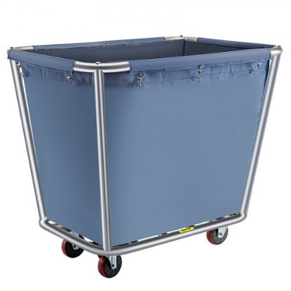 Picture of VEVOR Basket Truck, 8 Bushel Steel Canvas Laundry Basket, 3" Diameter Wheels Truck Cap Basket Canvas Laundry Cart Usually Used to Transport Clothes, Store Sundries Suitable for Hotel, Home, Hospital