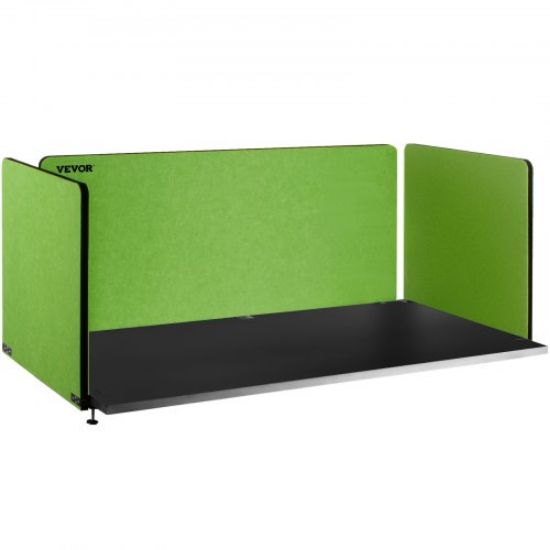 Picture of VEVOR Desk Divider 60''X 24''(1) 24''X 24''(2) Desk Privacy Panel Flexible Mounted Desk Panels Reduce Noise and Visual Distractions for Office Classroom Studying Room (Green)