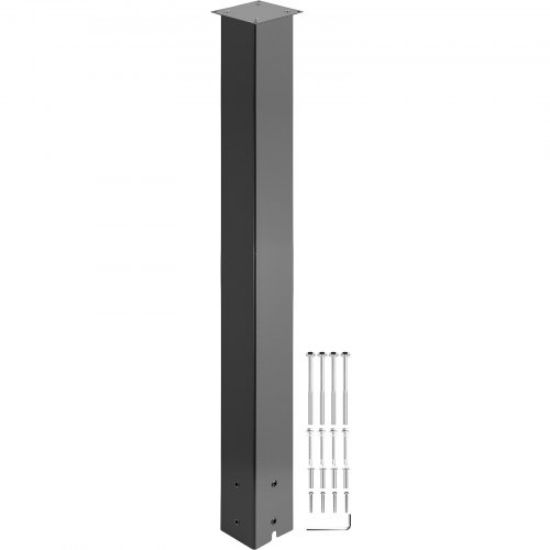 Picture of VEVOR Mailbox Post, 43" High Mailbox Stand, Black Powder-Coated Mail Box Post Kit, Q235 Steel Post Stand Surface Mount Post for Sidewalk and Street Curbside, Universal Mail Post for Outdoor Mailbox