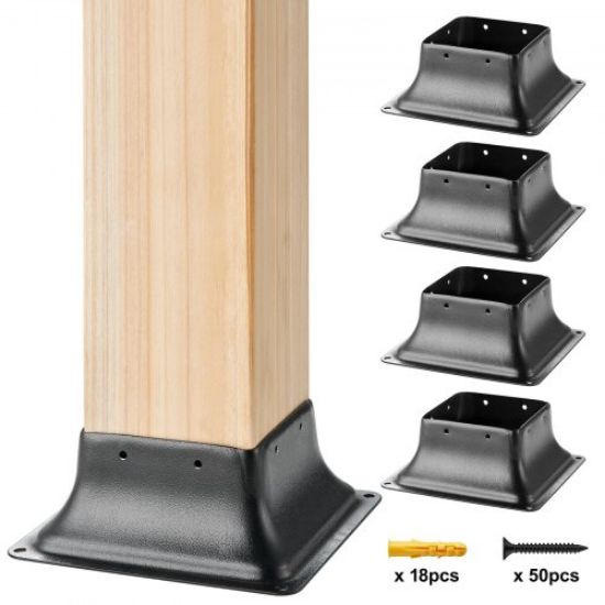 Picture of VEVOR Mailbox Post, 43" High Mailbox Stand, White Powder-Coated Mail Box Post Kit, Q235 Steel Post Stand Surface Mount Post for Sidewalk and Street Curbside, Universal Mail Post for Outdoor Mailbox