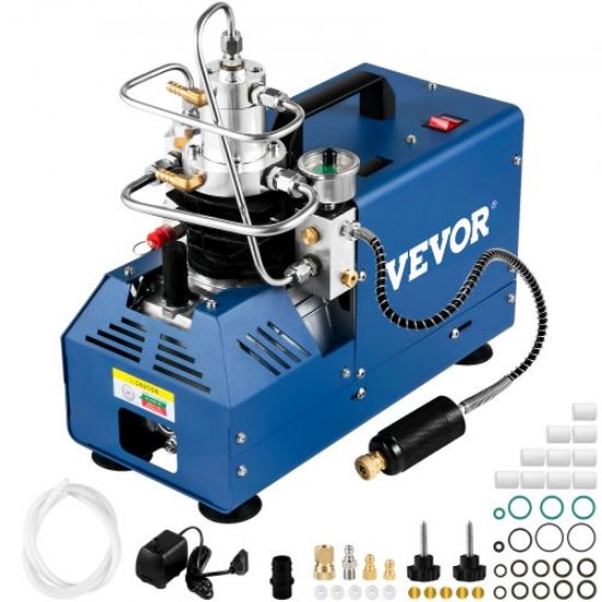 Picture of VEVOR High Pressure Compressor, 4500PSI/30MPA/300BAR High Pressure Air Compressor, 1800W 110V Manual Stop Air Rifle Compressor Suitable for Paintball Air Rifle, PCP Rifle, Air Pistol, Diving Bottle