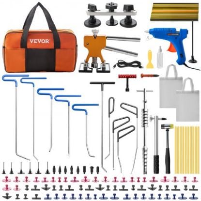 Picture of VEVOR Dent Puller Kit, 53 PCS Paintless Dent Repair Tool, Golden Lifter Puller Car Dent Repair Kit, Glue Puller Tabs Dent Puller Kit for Auto Dent Removal, Minor Dents, Door Dings and Hail Damage