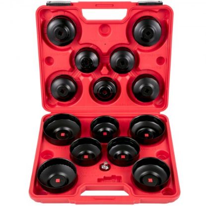 Picture of VEVOR Oil Filter Socket Set, 30 Pcs Oil Filter Wrench Set, Sturdy Steel Oil Filter Socket, 3/8" Oil Filter Socket, Low Profile Oil Filter Socket Set For Easy Access, Oil Filter Wrench Cap Set w/ Case