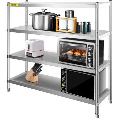 Picture of VEVOR Storage Shelf, 5-Tier Storage Shelving Unit, Stainless Steel Garage Shelf, 70.9 x 17.7 x 70.9 inch Heavy Duty Storage Shelving, 1650 Lbs Total Capacity with Adjustable Height