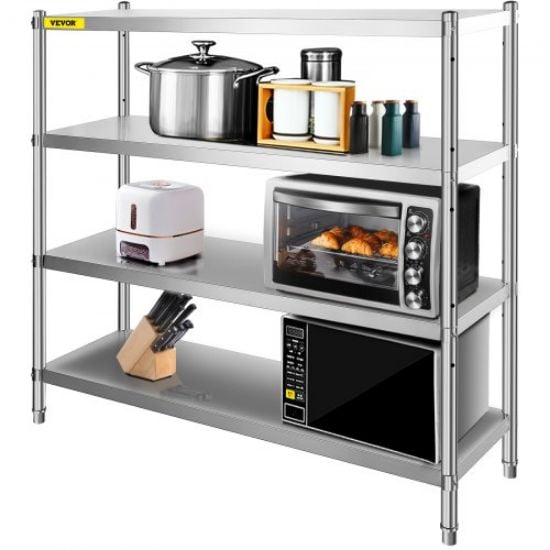 Picture of VEVOR Storage Shelf, 5-Tier Storage Shelving Unit, Stainless Steel Garage Shelf, 70.9 x 17.7 x 70.9 inch Heavy Duty Storage Shelving, 1650 Lbs Total Capacity with Adjustable Height