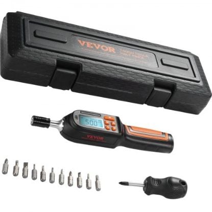 Picture of VEVOR Torque Screwdriver, 1/4" Drive Screwdriver Torque Wrench, Torque Screwdriver Electrician 10-50 in/lbs, Torque Range Accurate to ±5%, 5 in-lb Increment Torque Screwdriver with Bits & Case