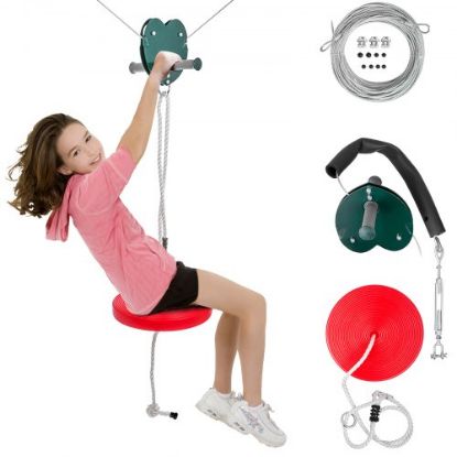 Picture of Zipline Kit 100ft Ultimate Zip Line Kit Toys With Seat Trolley Stainless Steel