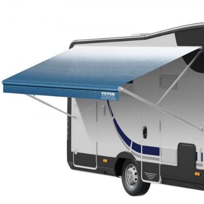 Picture of VEVOR RV Awning 17' Camper Awning Fabric, Trailer Awning Canopy Patio Camping Car Awning, Durable 15oz Vinyl Roller Tube for RV, Van, SUV, Patio Awning Replacement Ocean Blue Fade