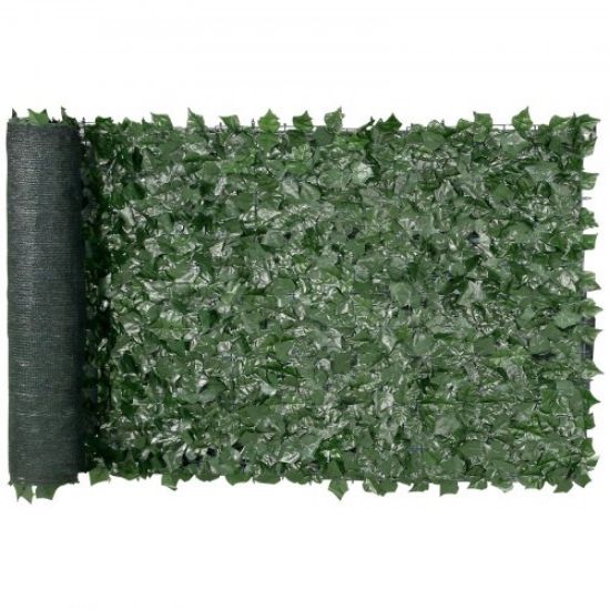 Picture of VEVOR Artificial Ivy Privacy Fence Screen, 39"x158" Ivy Fence, PP Faux Ivy Leaf Artificial Hedges Fence, Faux Greenery Outdoor Privacy Panel Decoration for Garden, Decor, Balcony, Patio, Indoor