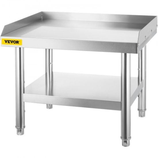 Picture of VEVOR Stainless Steel Equipment Grill Stand, 24 x 24 x 24 Inches Stainless Table, Grill Stand Table with Adjustable Storage Undershelf, Equipment Stand Grill Table for Hotel, Home, Restaurant Kitchen