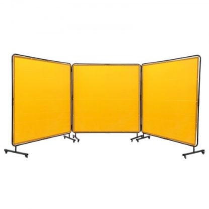 Picture of VEVOR Welding Screen with Frame 6' x 6', Welding Curtain with 4 Wheels, Welding Protection Screen Green Flame-Resistant Vinyl, Portable Light-Proof Professional