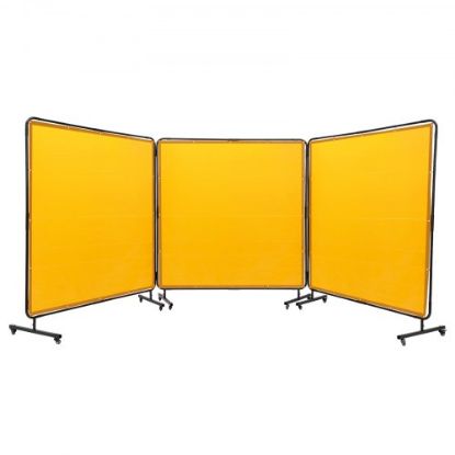 Picture of VEVOR Welding Screen with Frame 8' x 6', Welding Curtain with 4 Wheels, Welding Protection Screen Green Flame-Resistant Vinyl, Portable Light-Proof Professional