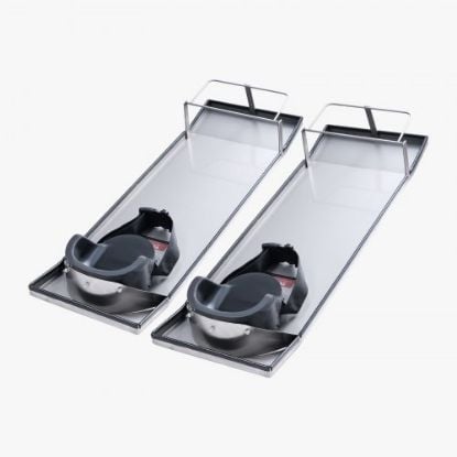 Picture of VEVOR Concrete Knee Boards Slider Knee Boards 28'' x 8'' Kneeler Board Stainless Steel Kneedboards Concrete Sliders Pair Moving Sliders w/Concrete Knee Pads & Board Straps for Concrete Finishing