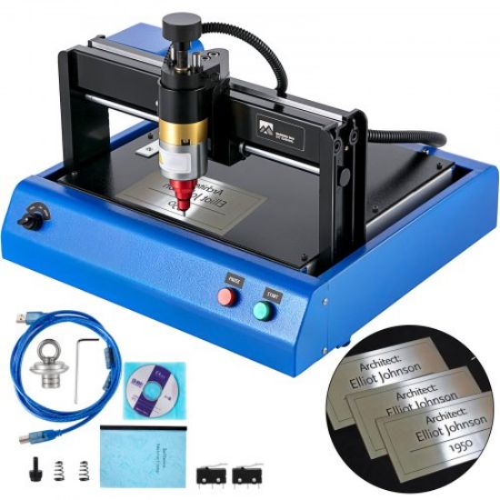 Picture of VEVOR Electric Marking Machine 400W Electronic Metal Marking Machine 300X200mm Dot Peen Marking Embosser Machine Marking Depth 0.05mm-1mm for Industrial Nameplate Dog tag Steel ID Card (110V)