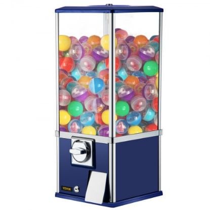 Picture of VEVOR Vending Machine, 25.2" Height Candy Gumball Machine, Huge Load Capacity Gumball Bank, Candy Vending Machine for 1.8"-2.2" Gadgets, Perfect for Game Stores and Retail Stores Vintage Style Blue