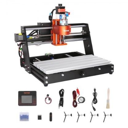 Picture of VEVOR CNC 3018 PRO Router Machine, GRBL Control 3-Axis Milling Engraver Engraving Machine, DIY CNC Router Kit with Transparent Enclosure, Offline Controller, for Wood Acrylic Plastic PCB PVC Carving