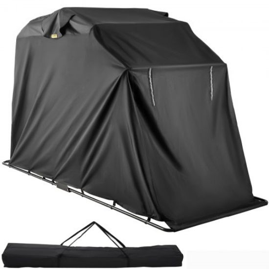 Picture of VEVOR Motorcycle Shelter Shed Strong Frame Motorbike Garage Waterproof 106.3"x 41.3"x 61" Motorbike Cover Tent Scooter Shelter 120055 Hoods for Vehicles