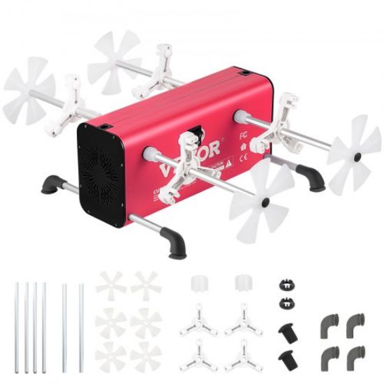 Picture of VEVOR 4 Cup Turner, 2 Speeds Multiple Tumbler Spinner Rotator Machine Kit with 4 Removable and Adjustable Arms, Mute Motor, Aluminum Alloy Frame, 4 Independent Switches for DIY Glitter Crafts(Red)